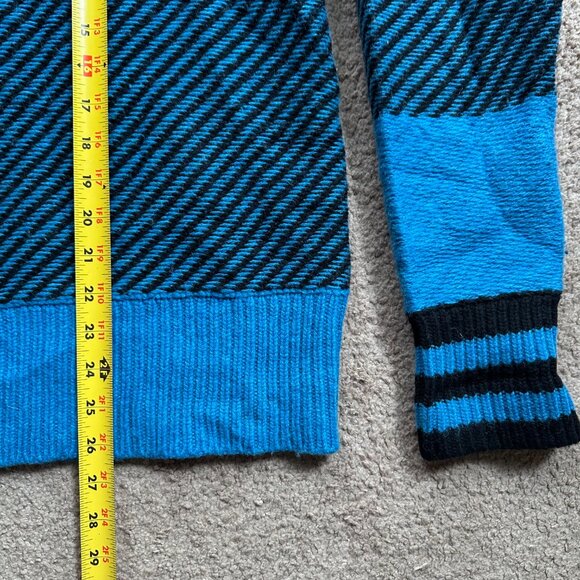 Tommy Hilfiger Sweater Mens XL Turtleneck Wool Black Blue Pullover Tight Knit - Picture 7 of 11